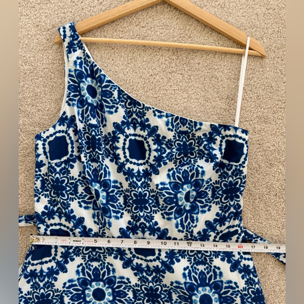 Talbots Blue and White One-Shoulder Floral Maxi Dress - Picture 4 of 8